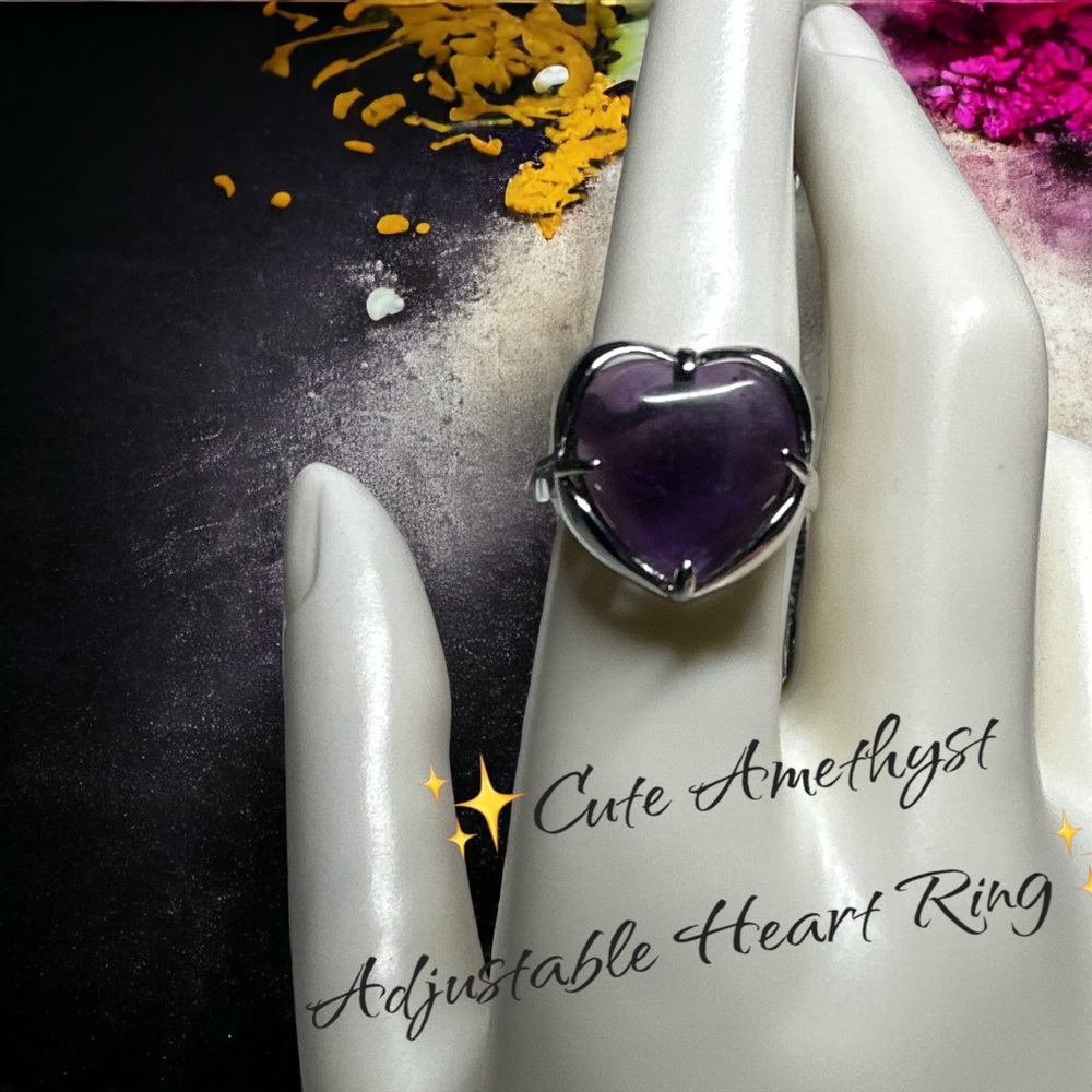 ✨Beautiful Amethyst Adjustable Ring✨